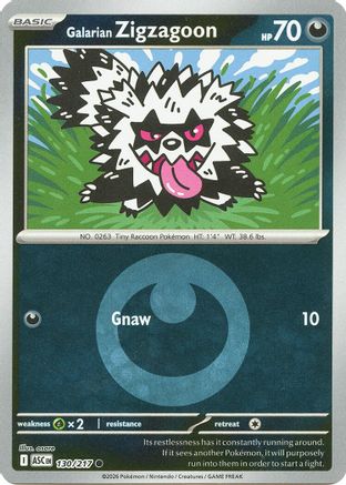 Image of Galarian Zigzagoon (130/217) (Energy Symbol Pattern) [Mega Evolution: Ascended Heroes]