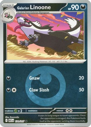 Image of Galarian Linoone (131/217) (Energy Symbol Pattern) [Mega Evolution: Ascended Heroes]
