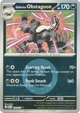 Image of Galarian Obstagoon (132/217) (Energy Symbol Pattern) [Mega Evolution: Ascended Heroes]