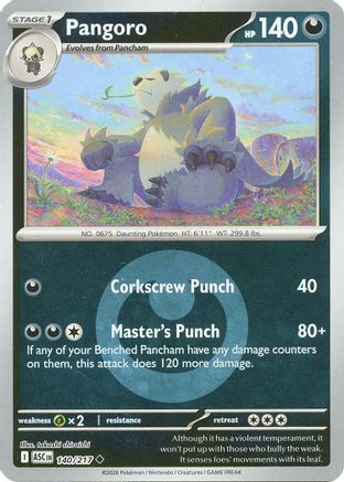 Image of Pangoro (140/217) (Energy Symbol Pattern) [Mega Evolution: Ascended Heroes]