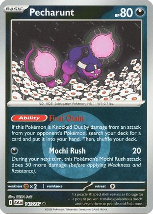 Image of Pecharunt (143/217) (Energy Symbol Pattern) [Mega Evolution: Ascended Heroes]