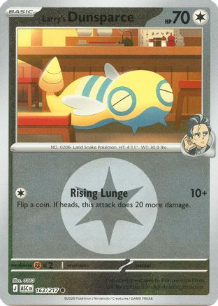 Image of Larry's Dunsparce (163/217) (Energy Symbol Pattern) [Mega Evolution: Ascended Heroes]