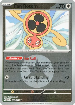 Image of Fan Rotom (171/217) (Energy Symbol Pattern) [Mega Evolution: Ascended Heroes]