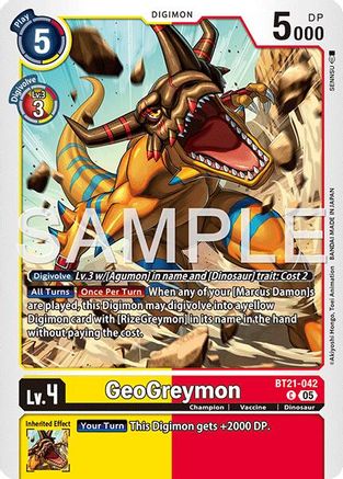 Image of GeoGreymon [BT21-042] [Advanced Booster Digimon Generation]