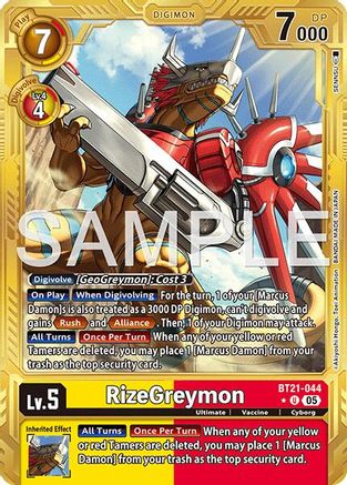 Image of RizeGreymon [BT21-044] (Alternate Art) [Advanced Booster Digimon Generation]