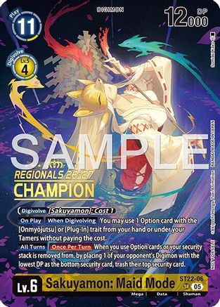 Image of Sakuyamon: Maid Mode (Regionals 26-27 Season 1 Champion) (ST22-06) - Starter Deck 22: Amethyst Mandala Advanced Deck Set Foil