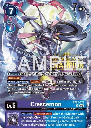 Image of Crescemon (Regionals 26-27 Season 1 Champion) (BT22-073) - Cyber Eden Foil