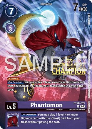 Image of Phantomon (Regionals 26-27 Season 1 Champion) (BT20-072) - Release Special Booster 2.5 Foil