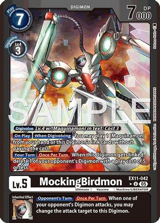 Image of MockingBirdmon (Limited Foil) (EX11-042) - Dawn of Liberator Foil