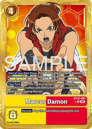 Image of Marcus Damon [BT12-092] (Alternate Art) [Advanced Booster Digimon Generation]