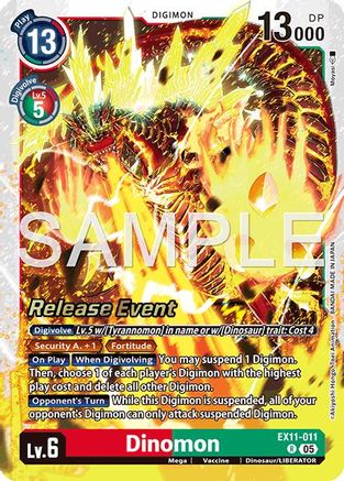 Image of Dinomon [EX11-011] [Dawn of Liberator Release Event Cards]