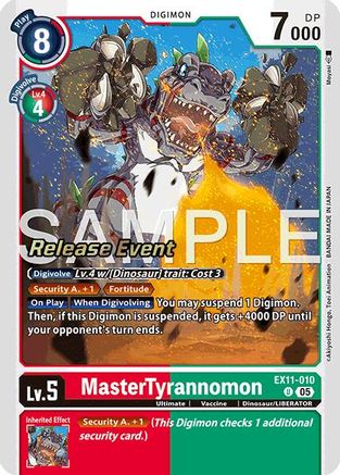 Image of MasterTyrannomon [EX11-010] [Dawn of Liberator Release Event Cards]