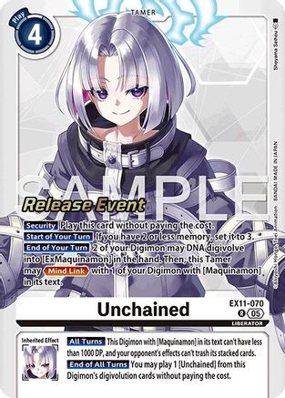 Image of Unchained (EX11-070) - Dawn of Liberator Release Event Cards Foil