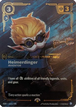Image of Heimerdinger - Inventor (111a/298) - Riftbound Promotional Cards Foil