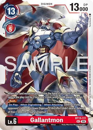Image of Gallantmon - BT13-111 (Reprint) (BT13-111) - Advanced Booster Digimon Generation Foil