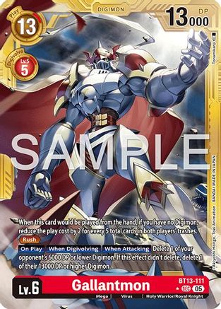 Image of Gallantmon - BT13-111 (Gold Border) (BT13-111) - Advanced Booster Digimon Generation Foil