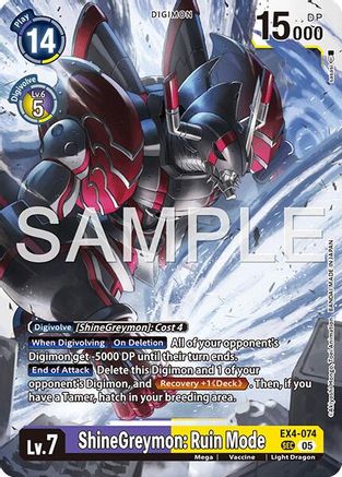 Image of ShineGreymon: Ruin Mode (Reprint) (EX4-074) - Advanced Booster Digimon Generation Foil