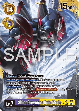 Image of ShineGreymon: Ruin Mode (Gold Border) (EX4-074) - Advanced Booster Digimon Generation Foil