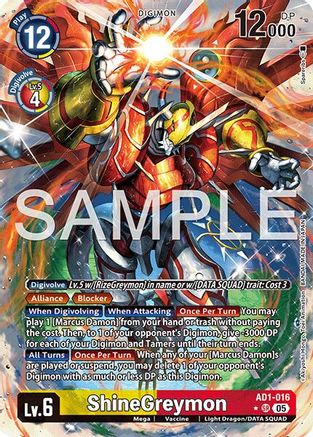 Image of ShineGreymon - AD1-016 (Alternate Art) (AD1-016) - Advanced Booster Digimon Generation Foil