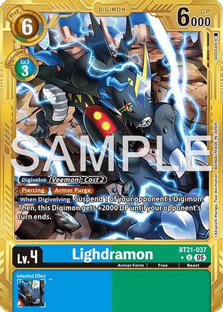 Image of Lighdramon (Gold Border) (BT21-037) - Advanced Booster Digimon Generation Foil