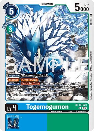 Image of Togemogumon (Reprint) (BT16-021) - Advanced Booster Digimon Generation Foil