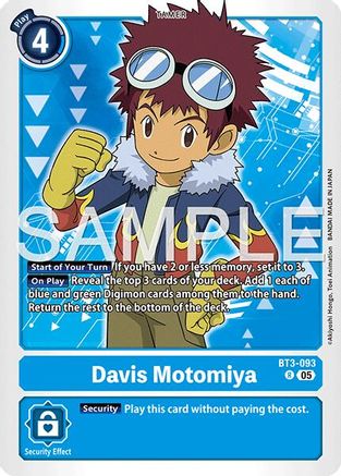 Image of Davis Motomiya (Reprint) (BT3-093) - Advanced Booster Digimon Generation Foil