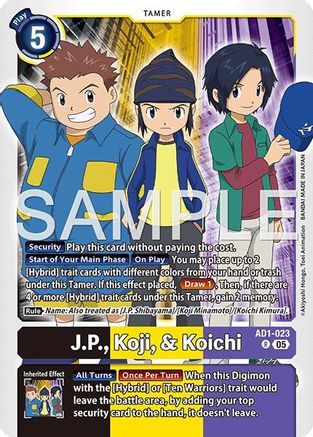 Image of J.P., Koji, & Koichi (AD1-023) - Advanced Booster Digimon Generation Foil