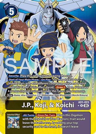Image of J.P., Koji, & Koichi (Alternate Art) (AD1-023) - Advanced Booster Digimon Generation Foil