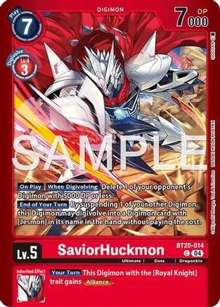 Image of SaviorHuckmon (BT20-014) - Limited Card Pack -Another Knight- Foil