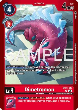 Image of Dimetromon - BT21-017 (BT21-017) - Limited Card Pack -Another Knight- Foil