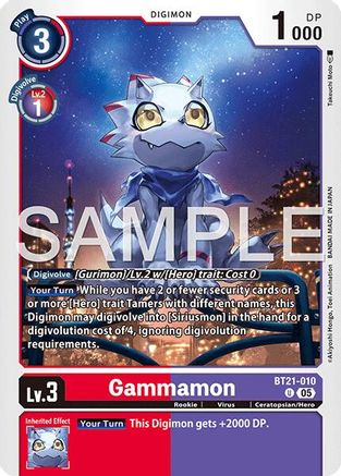Image of Gammamon - BT21-010 (Reprint) (BT21-010) - Advanced Booster Digimon Generation Foil