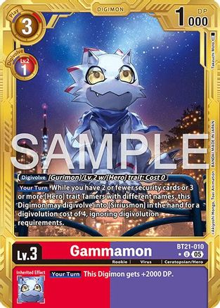 Image of Gammamon - BT21-010 (Gold Border) (BT21-010) - Advanced Booster Digimon Generation Foil