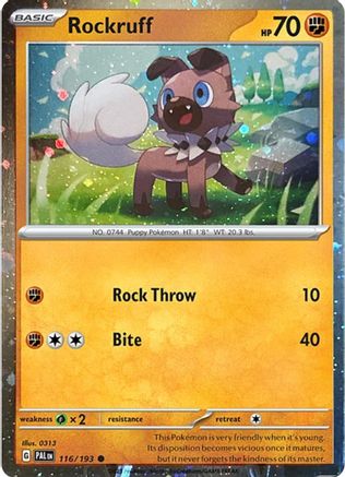 Image of Rockruff (Cosmos Holo) 116/193  - Holofoil Blister Exclusives - Common