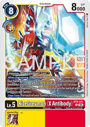 Image of RizeGreymon (X Antibody) (Reprint) (BT9-041) - Advanced Booster Digimon Generation Foil