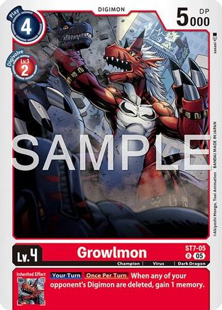 Image of Growlmon - ST7-05 (Reprint) (ST7-05) - Advanced Booster Digimon Generation
