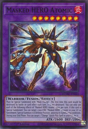 Image of Masked HERO Atomic (MZMU-EN016) - Maze of Muertos 1st Edition