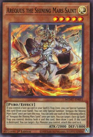 Image of Arequus the Shining Mars Saint (MZMU-EN051) - Maze of Muertos 1st Edition