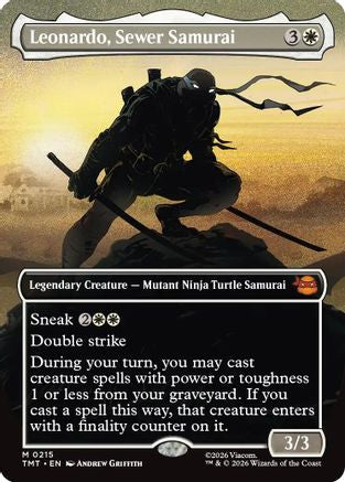 Image of Leonardo, Sewer Samurai (Borderless) (TMT-215) - Teenage Mutant Ninja Turtles Foil