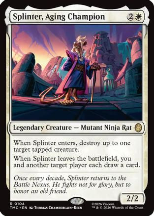 Image of Splinter, Aging Champion (TMC-104) - Commander: Teenage Mutant Ninja Turtles Foil
