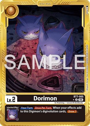 Image of Dorimon (Gold Border) (BT7-005) - Advanced Booster Digimon Generation Foil
