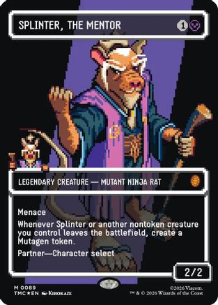 Image of Splinter, the Mentor (0089) (Borderless) (TMC-089) - Commander: Teenage Mutant Ninja Turtles Foil