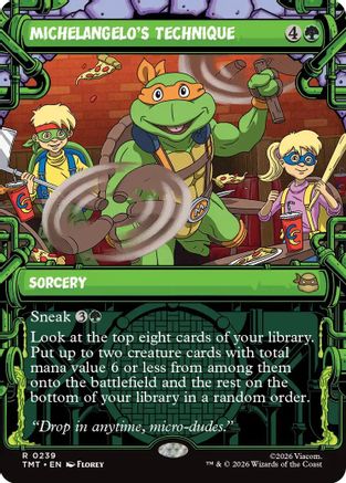 Image of Michelangelo's Technique (Showcase) (TMT-239) - Teenage Mutant Ninja Turtles Foil