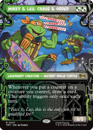 Image of Mikey & Leo, Chaos & Order (Showcase) (TMT-247) - Teenage Mutant Ninja Turtles Foil