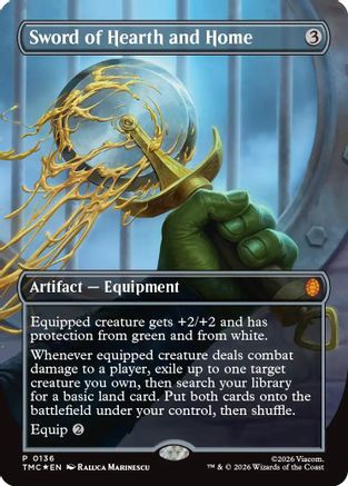 Image of Sword of Hearth and Home (Borderless) (TMC-136) - Commander: Teenage Mutant Ninja Turtles Foil