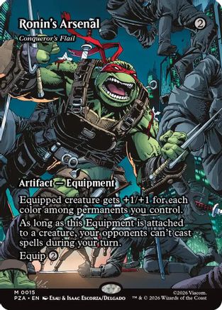 Image of Ronin's Arsenal - Conqueror's Flail (Borderless) (PZA-015) - Teenage Mutant Ninja Turtles Eternal-Legal Foil