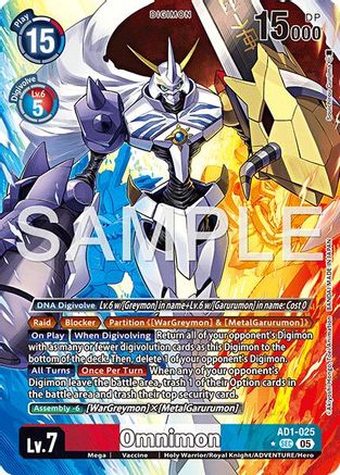 Image of Omnimon - AD1-025 (Alternate Art) (AD1-025) - Advanced Booster Digimon Generation Foil