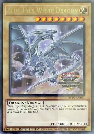 Image of Blue-Eyes White Dragon (World Championship Qualifier) (25YC-ENP01) - Yu-Gi-Oh! Championship Series 2025 Prize Cards Limited