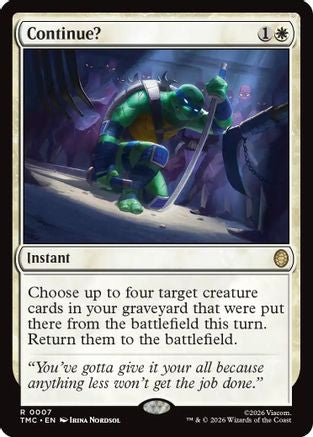 Image of Continue? (TMC-007) - Commander: Teenage Mutant Ninja Turtles