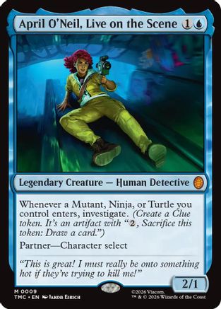 Image of April O'Neil, Live on the Scene (TMC-009) - Commander: Teenage Mutant Ninja Turtles Foil