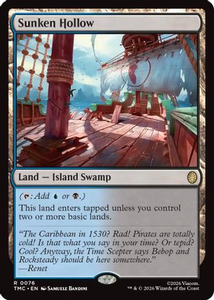 Image of Sunken Hollow (TMC-076) - Commander: Teenage Mutant Ninja Turtles Foil
